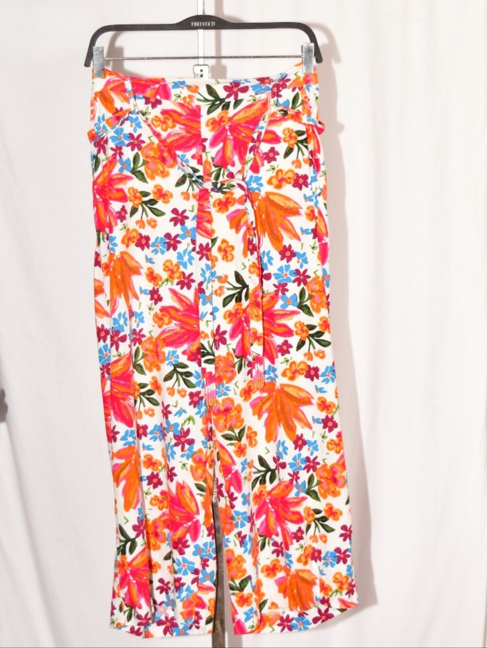 Joie White Maxi Skirt with Pink, Orange & Blue Floral Print